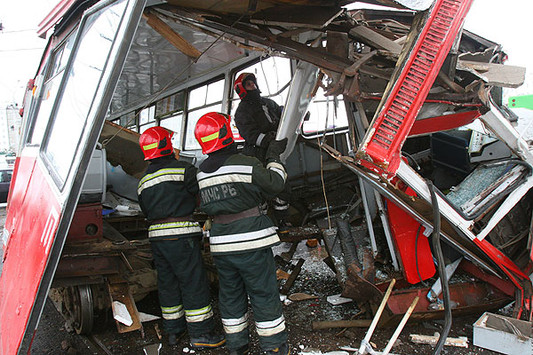 Автобус сбил трамвай в Витебске