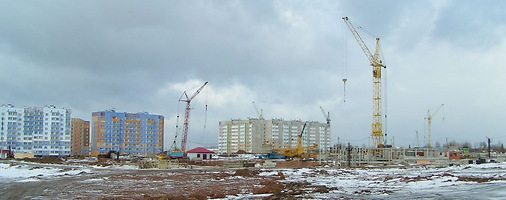 Строительство школы № 46 в 2008-2010 годах. Фото Сергея Мартиновича