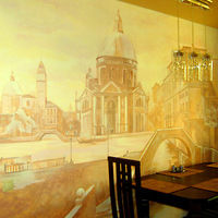 Роспись настенная, монохром, выполненная акриловыми красками, покрыта защитным воском, тема "Венеция"