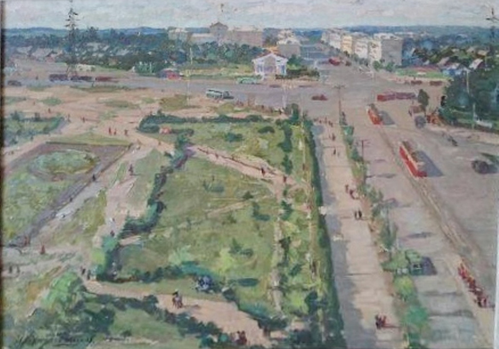 Площадь Черняховского. 1965 год. Картина Антона Корженевского