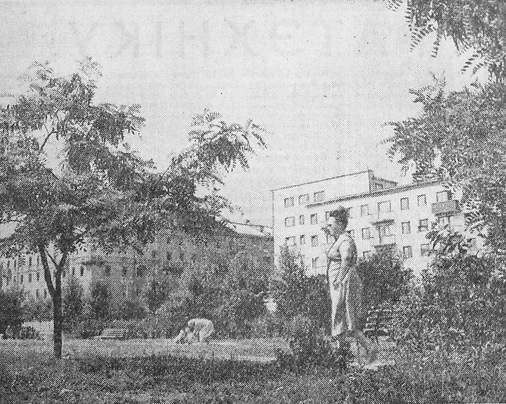 Сквер на площади Черняховского. Витебский рабочий, 2 августа 1966 года