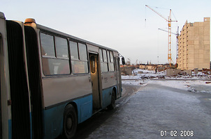 2008 год. Конечная остановка автобусов у комбината Витьба. Фото Сергея Мартиновича