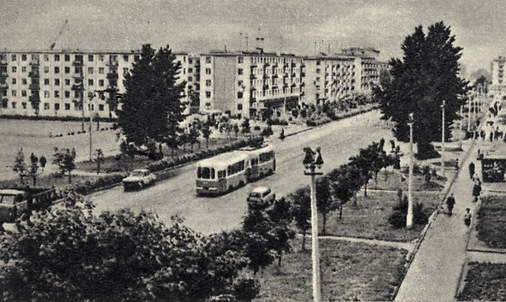 1970 год. Площадка для катка на проспекте Фрунзе. Из Белорусской Советской Энциклопедии