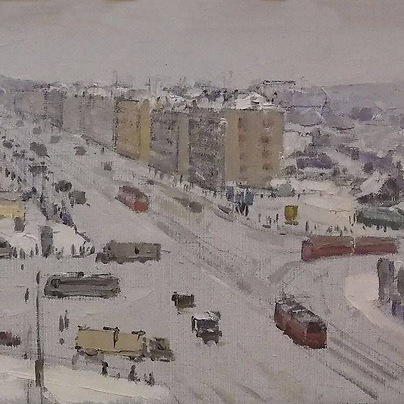 Место на картине А. Корженевского Первый снег. 1966 год