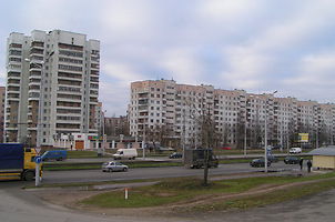 Перекресток проспекта Строителей и улицы Петруся Бровки в 2009 году. Фото Сергея Мартиновича